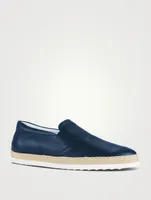Leather Slip-On Espadrille Shoes