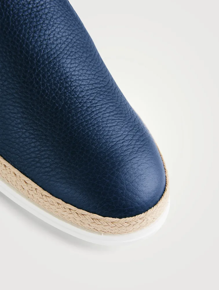 Leather Slip-On Espadrille Shoes