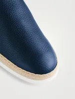 Leather Slip-On Espadrille Shoes
