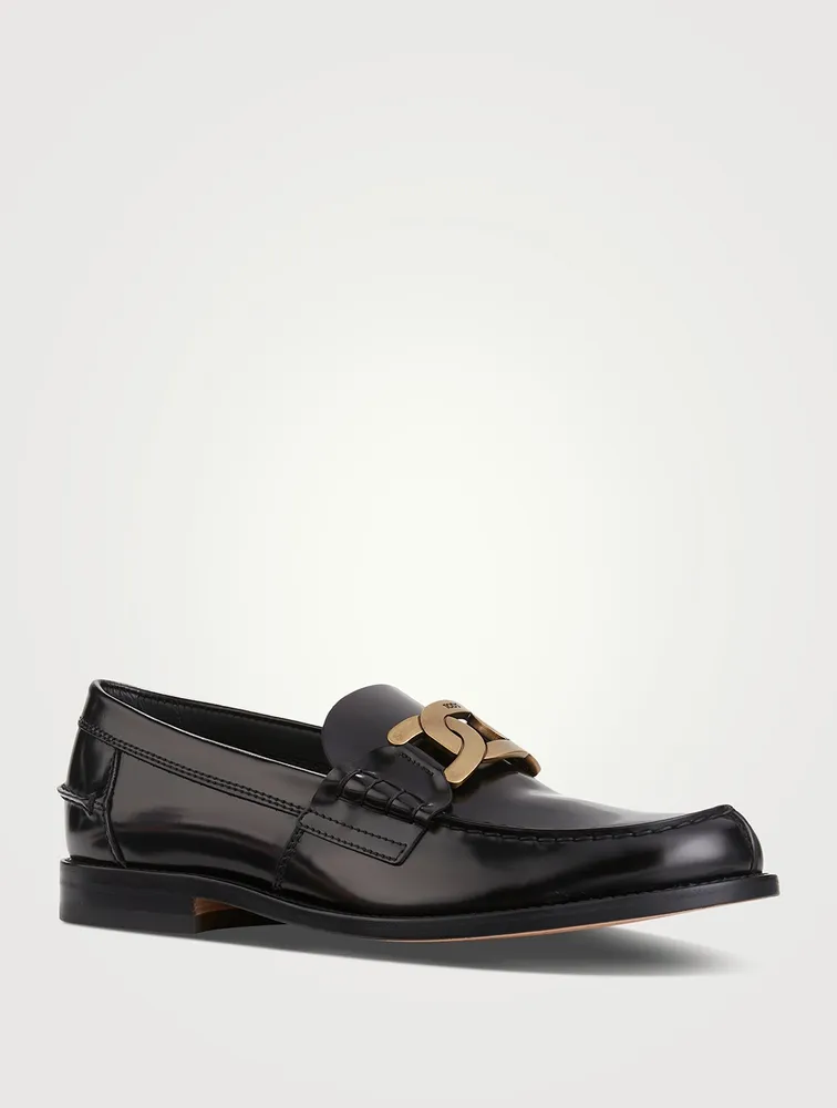 Leather Chain Loafers