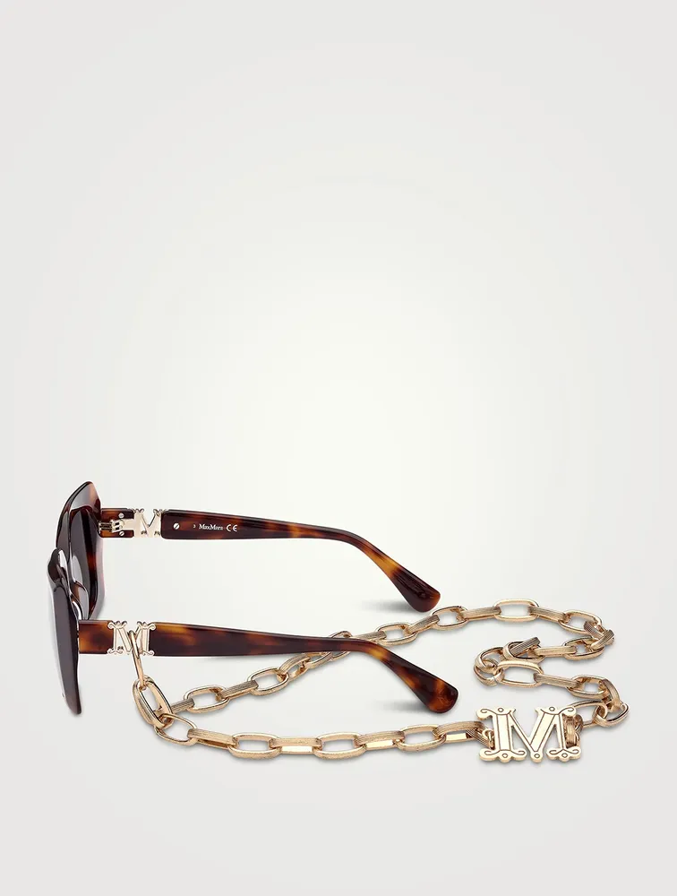 Square Sunglasses With Chain