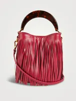 Small Venice Fringe Leather Bucket Bag
