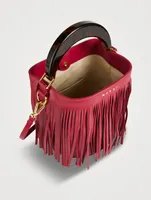 Small Venice Fringe Leather Bucket Bag