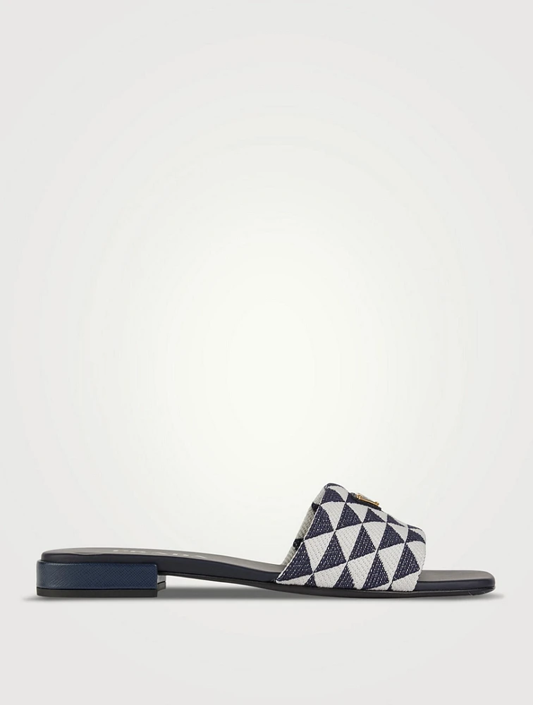 Embroidered Slide Sandals