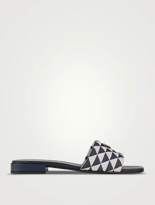 Embroidered Slide Sandals