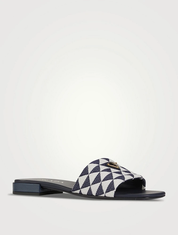 Embroidered Slide Sandals