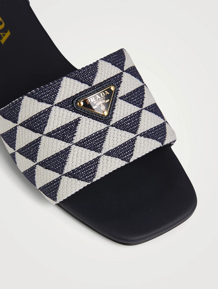 Embroidered Slide Sandals