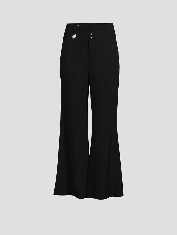 Wool Gabardine Flare Trousers