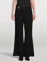 Wool Gabardine Flare Trousers