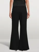 Wool Gabardine Flare Trousers