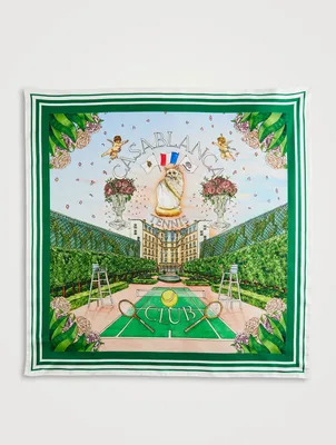 Silk Scarf In Tennis Club Privé Print