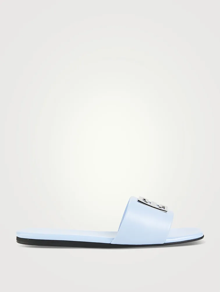 4G Leather Slide Sandals