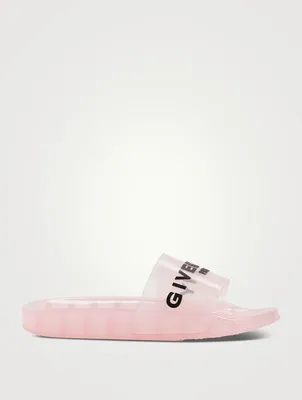 Transparent Logo Pool Slide Sandals