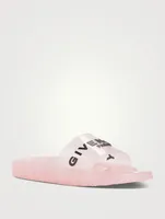 Transparent Logo Pool Slide Sandals