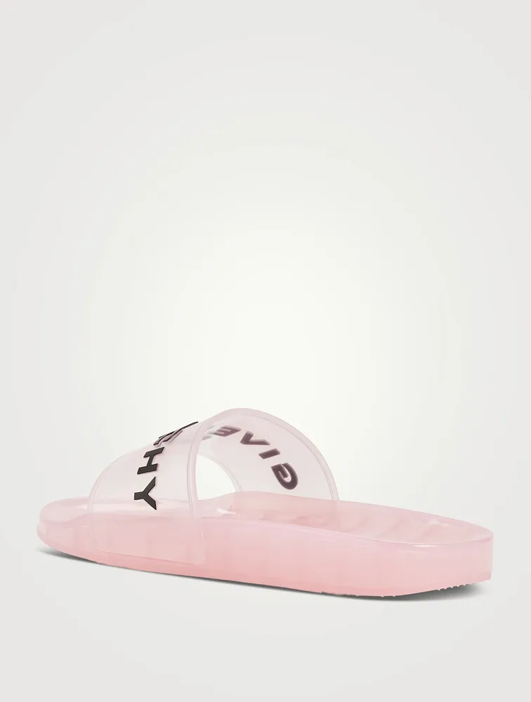 Transparent Logo Pool Slide Sandals