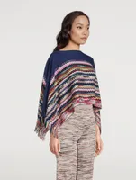 Zig-Zag Colourblock Cropped Poncho