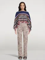 Zig-Zag Colourblock Cropped Poncho