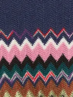 Zig-Zag Colourblock Cropped Poncho