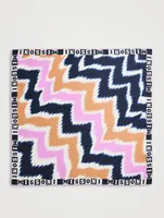 Silk Zig-Zag Scarf With Logo Border