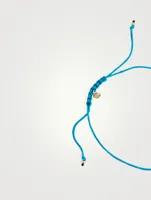 Cord Bracelet With 14K Gold Mini Diamond Happy Face Charm