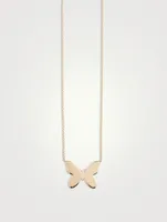 14K Gold Butterfly Necklace With Diamonds