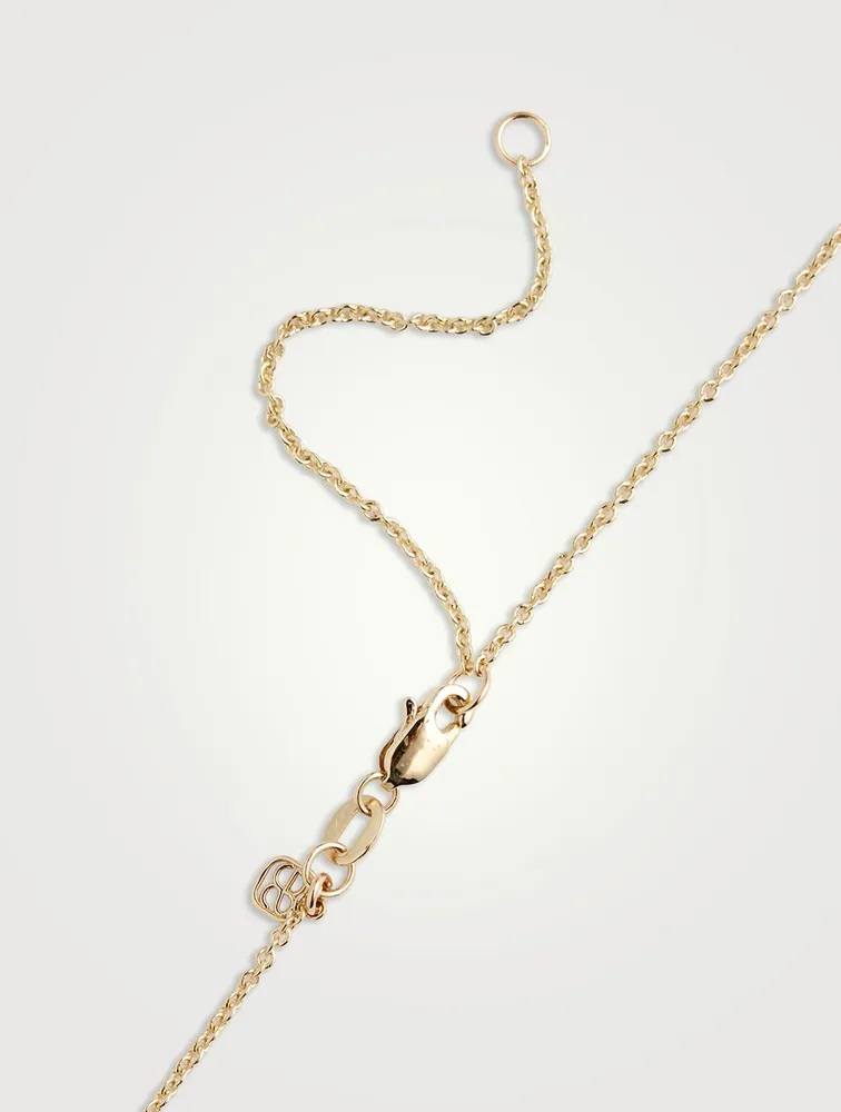 14K Gold Butterfly Necklace With Diamonds