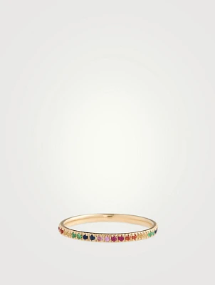 14K Gold Rainbow Eternity Ring
