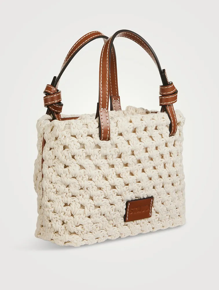 Shop Staud Ria Crochet Top Handle Bag