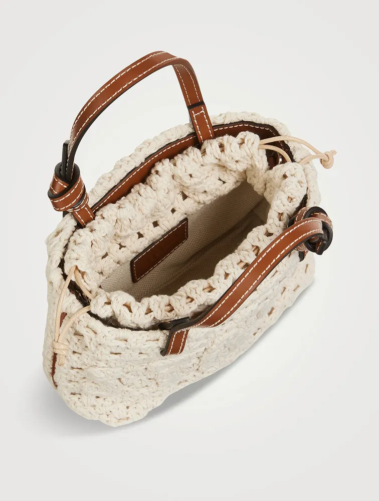 Staud Ria Logo Crochet Top-Handle Bag