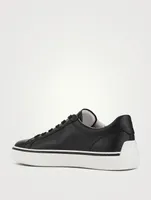 Leather Lace-Up Sneakers