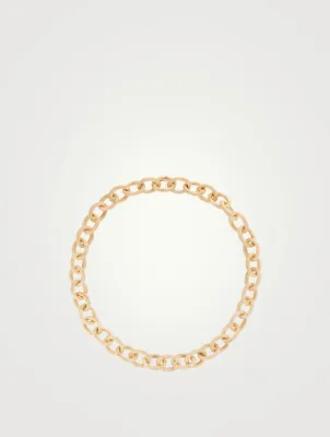 18K Gold 1885 Florentine Finish Short Link Necklace