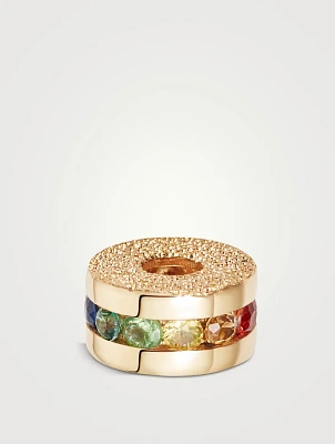 Forte Beads 18K Gold Pavé Precious Bead With Sapphires