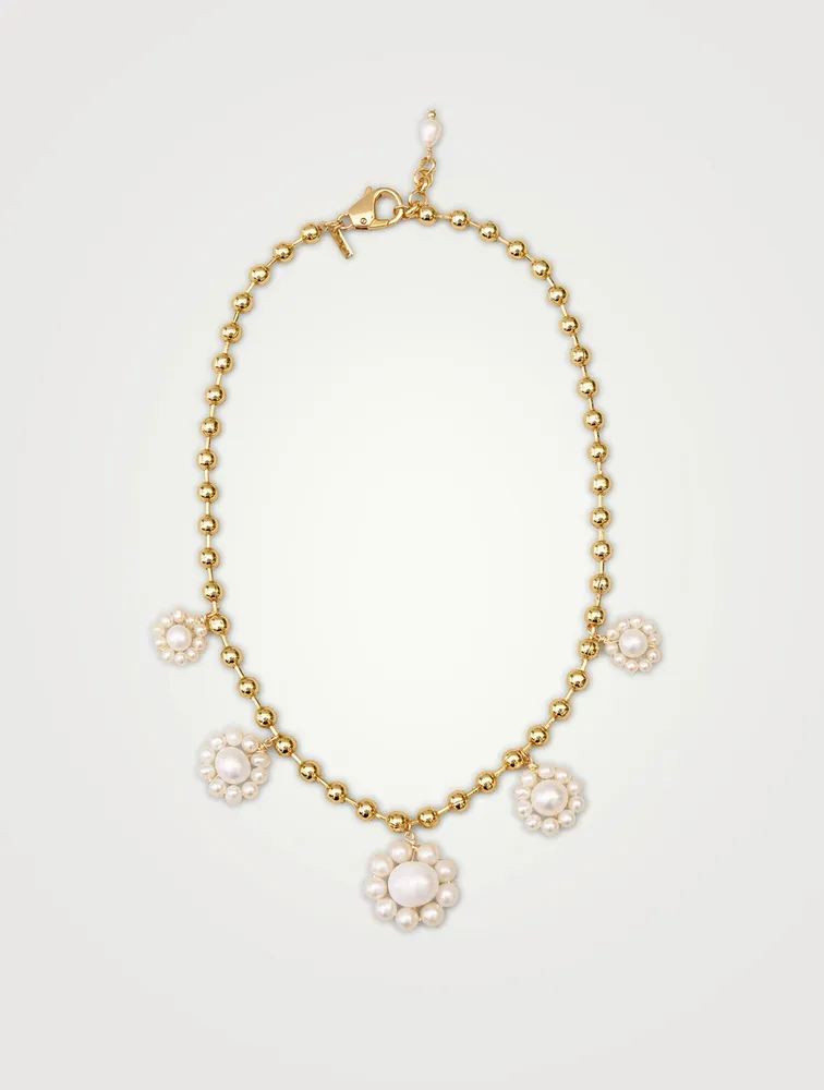 Marbella Pearl Flower Necklace