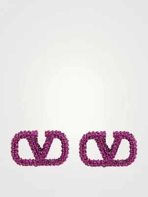 VLOGO Crystal Stud Earrings