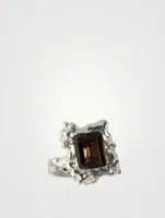 Cornice Ring With Smoky Quartz