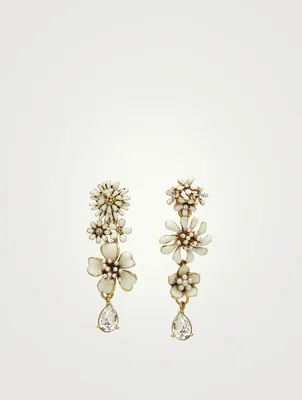 Primavera Drop Earrings With Faux Pearls And Crystals