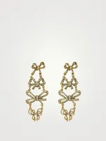 Bow Chandelier Earrings With Crystals