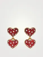 Small Sweetheart Earrings With Crystals