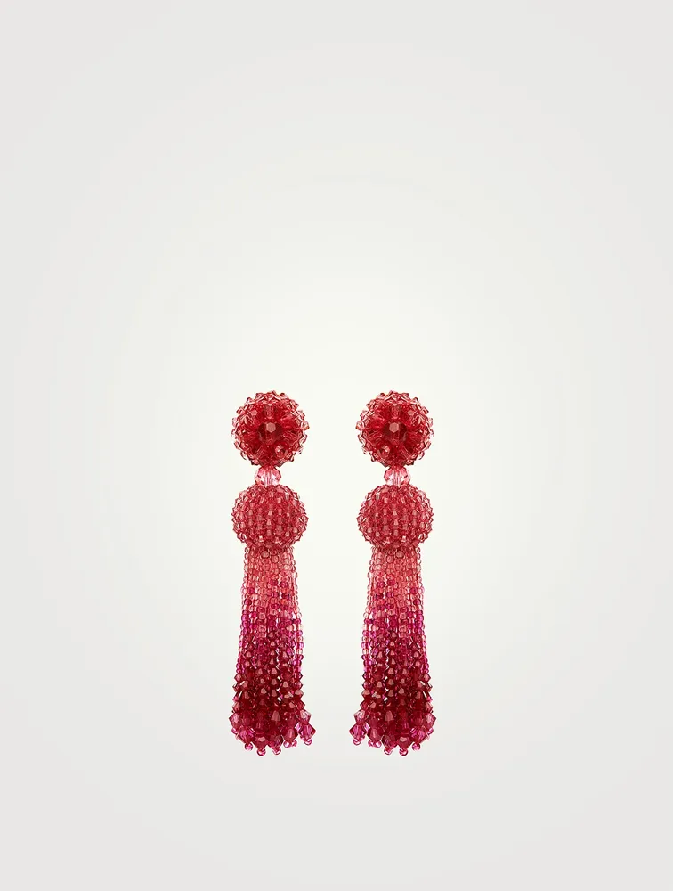 Degrade Beaded Tassel Earrings