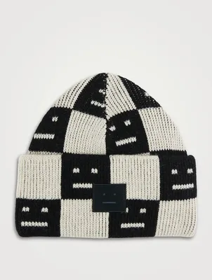 Jacquard Wool Toque In Checkerboard