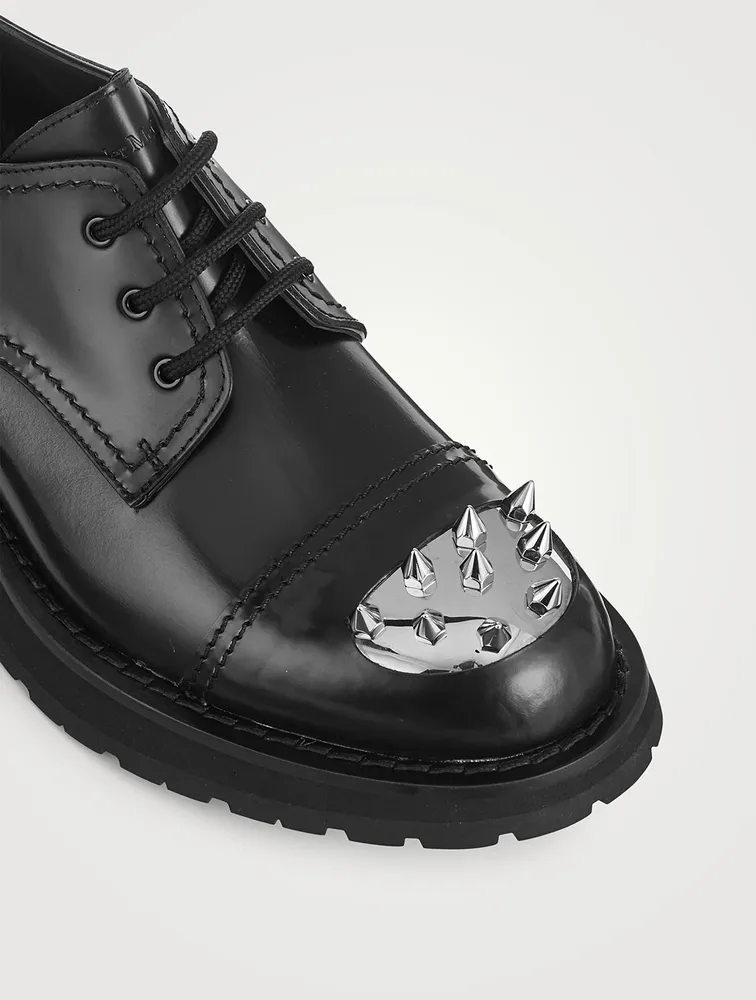 Punk Stud Leather Derby Shoes