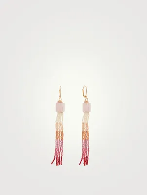 Colourblock Ombré Earrings With Rose Quartz