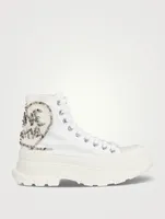 Tread Canvas High Top Boots With Crystal Embellishment