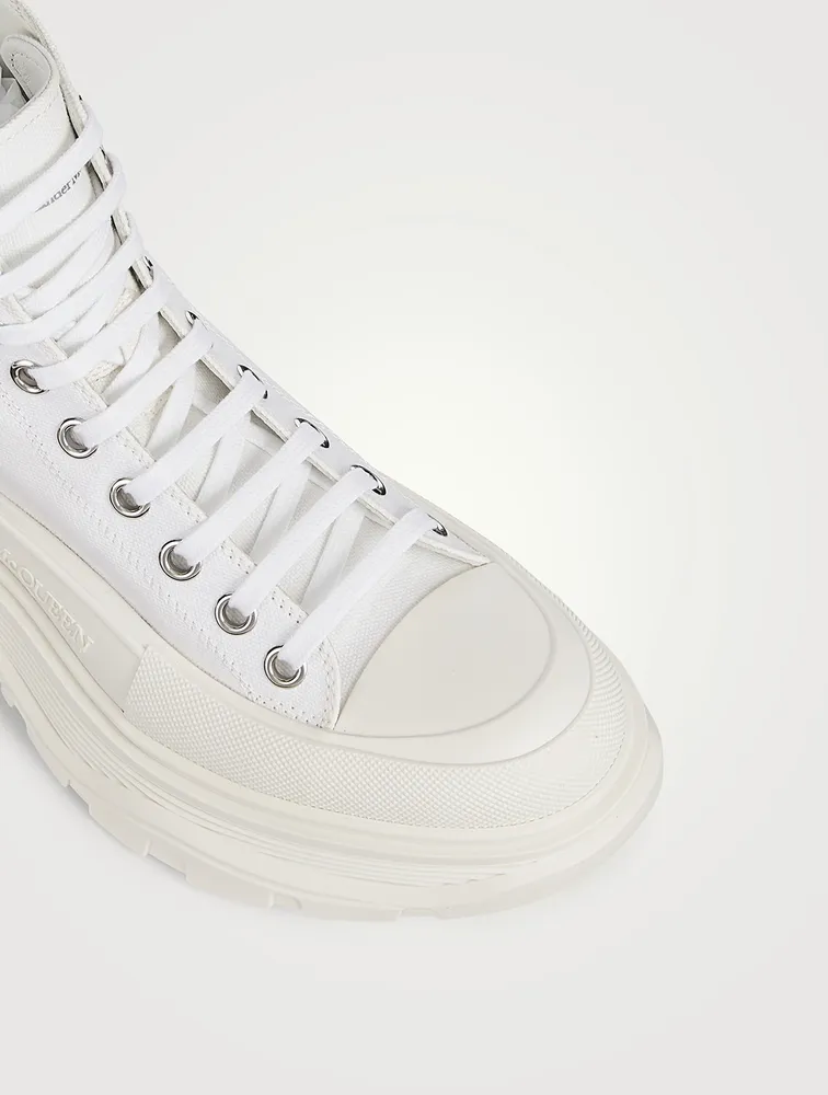 Tread Canvas High Top Boots With Crystal Embellishment