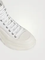 Tread Canvas High Top Boots With Crystal Embellishment