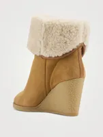 Totam Shearling-Lined Suede Wedge Boots