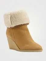 Totam Shearling-Lined Suede Wedge Boots