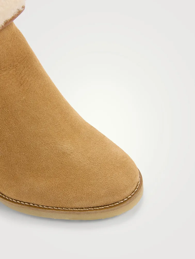 Totam Shearling-Lined Suede Wedge Boots