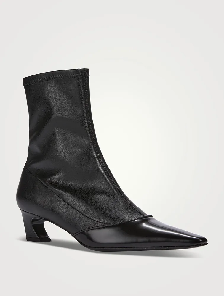 Faux Leather Ankle Boots