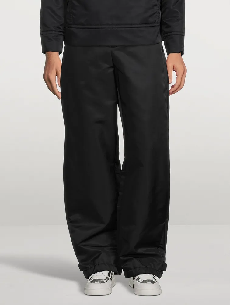 Nylon Cargo Pants With Stud Detail